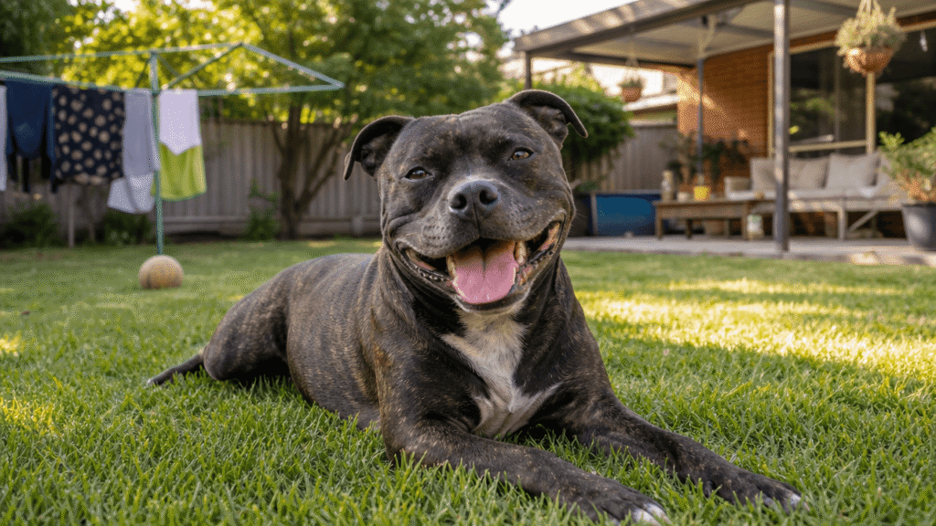 Staffordshire Bull Terrier — a legal dog breed in Australia often mistaken for a banned breed
