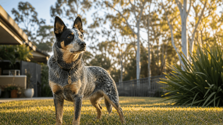 New pet owner guide Australia — Australian Cattle Dog in a suburban backyard