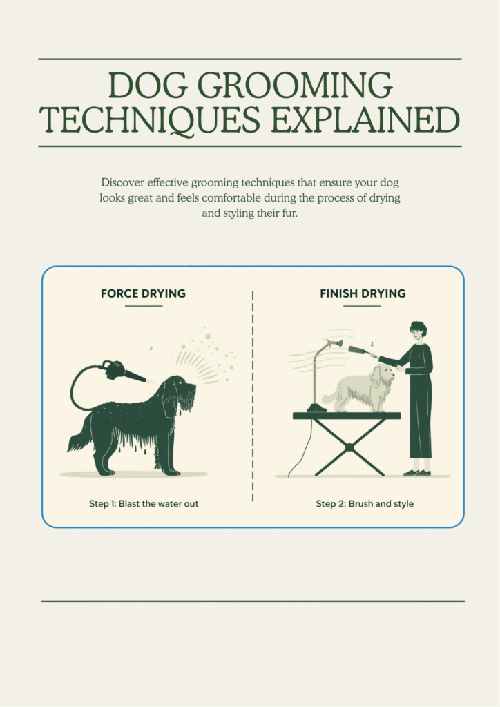Choosing a dog dryer by coat type: force-drying versus finish-drying compared
