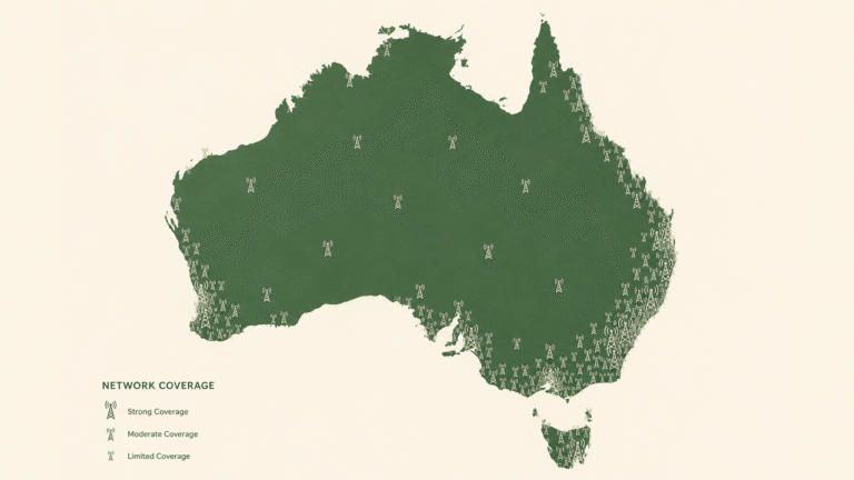 GPS trackers for Australian networks: illustrated coverage density across Australia.